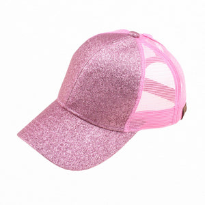 CC Glitter Messy Bun Pony Cap Women Kids, Toddler Trucker Hats - Truly Contagious