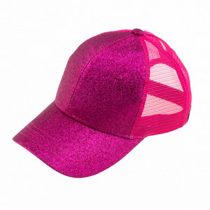 CC Glitter Messy Bun Pony Cap Women Kids, Toddler Trucker Hats - Truly Contagious