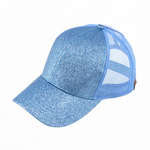 CC Glitter Messy Bun Pony Cap Women Kids, Toddler Trucker Hats - Truly Contagious