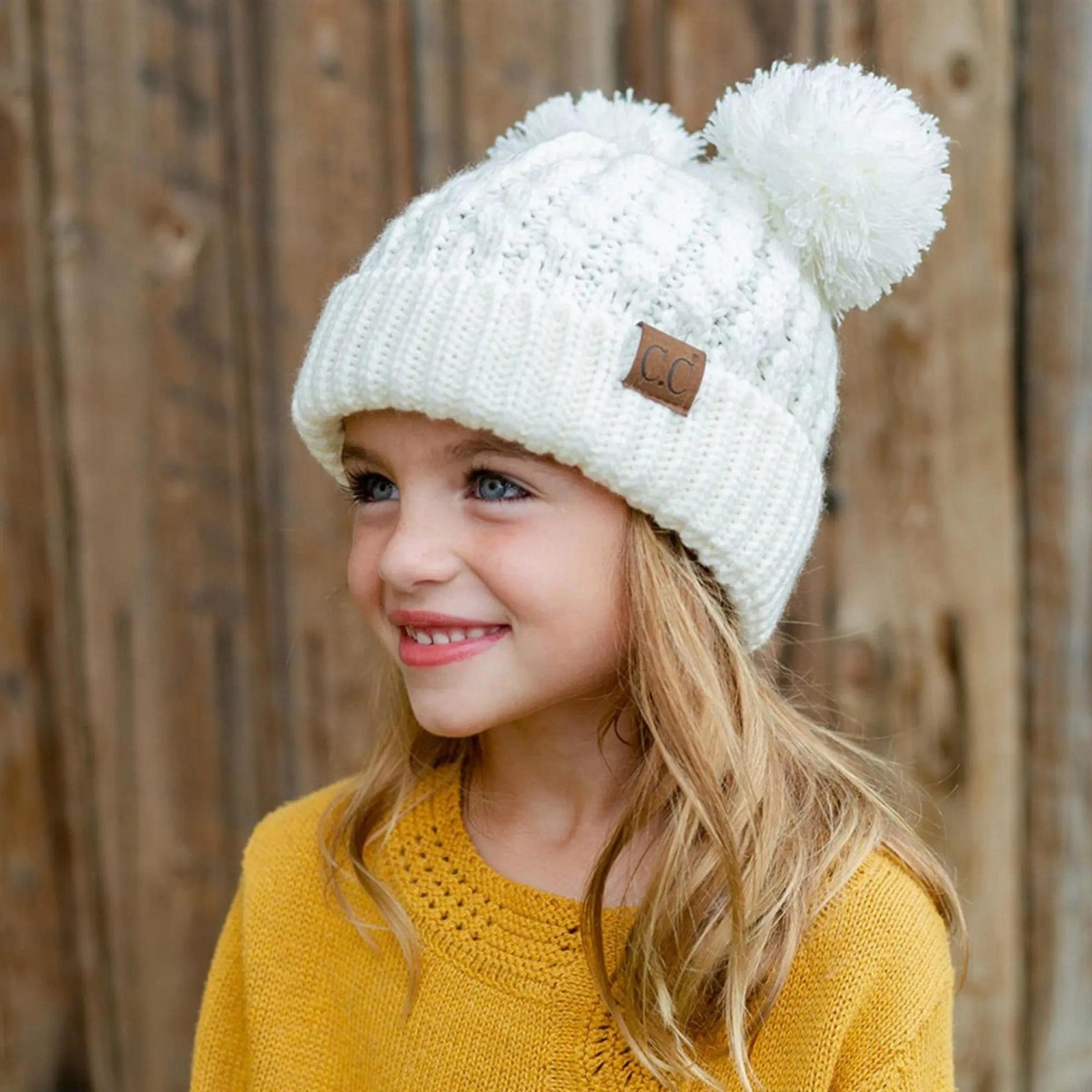 CC Kids Double Pom Kids Toddler to Adult Winter Beanies - Truly Contagious