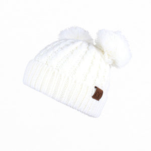 CC Kids Double Pom Kids Toddler to Adult Winter Beanies - Truly Contagious