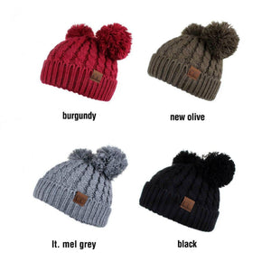 CC Kids Double Pom Kids Toddler to Adult Winter Beanies - Truly Contagious