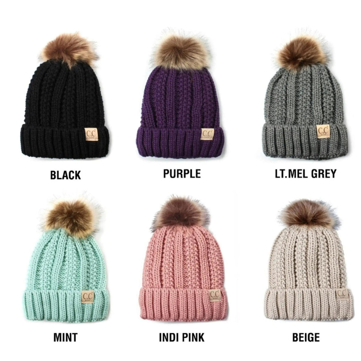 CC Kids Trending Pom Lined Beanies Hats - Truly Contagious