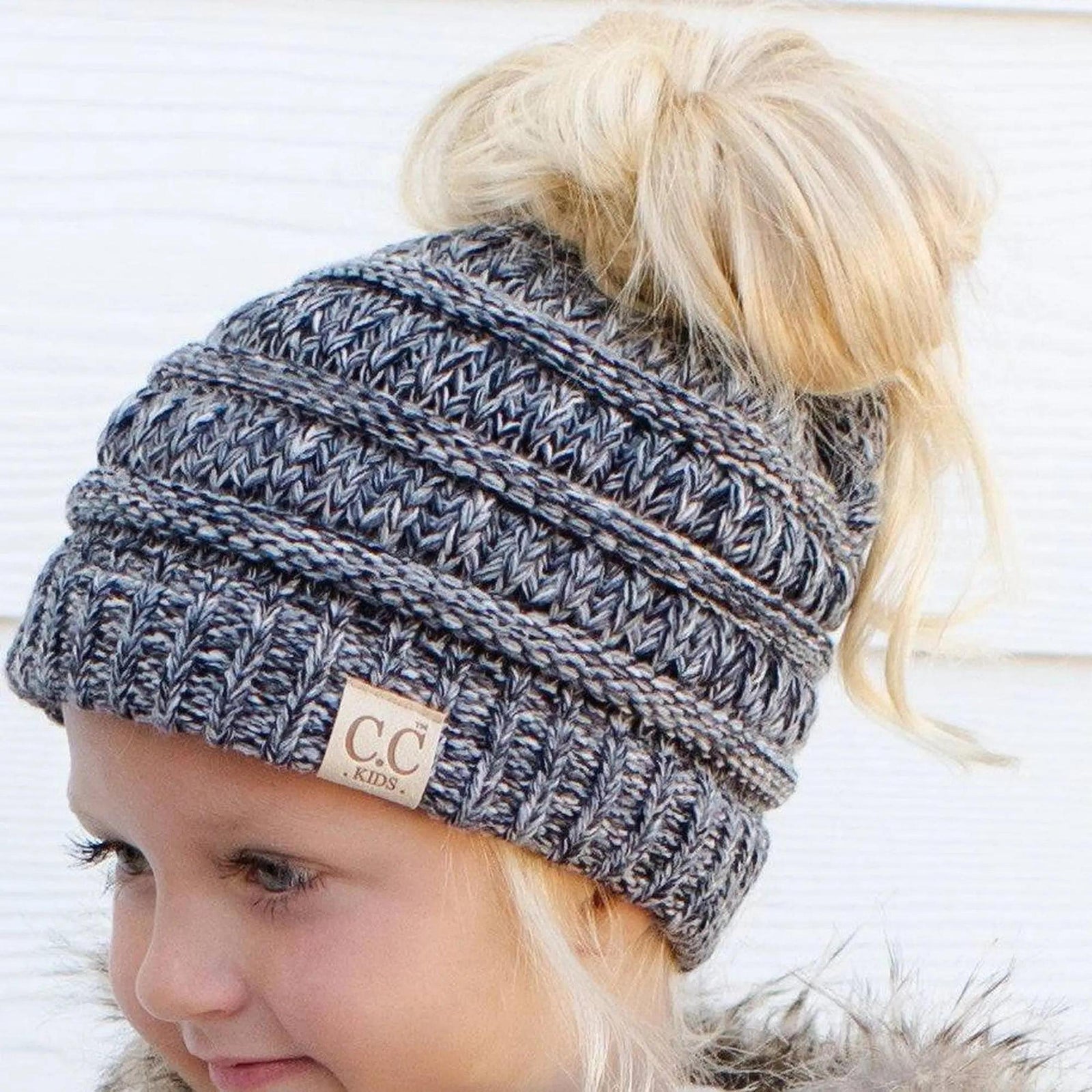 CC Kids Youth Toddler to Adult Multi - Toned Ponytail Beanie - Truly Contagious