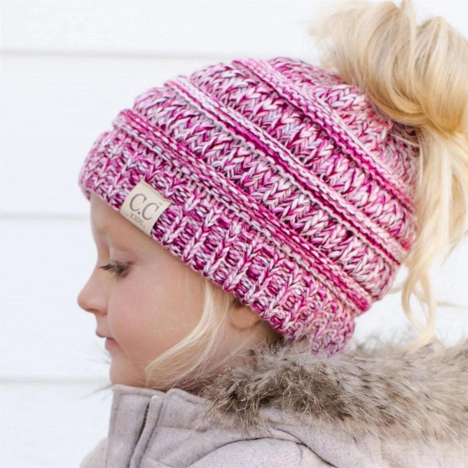 CC Kids Youth Toddler to Adult Multi - Toned Ponytail Beanie - Truly Contagious