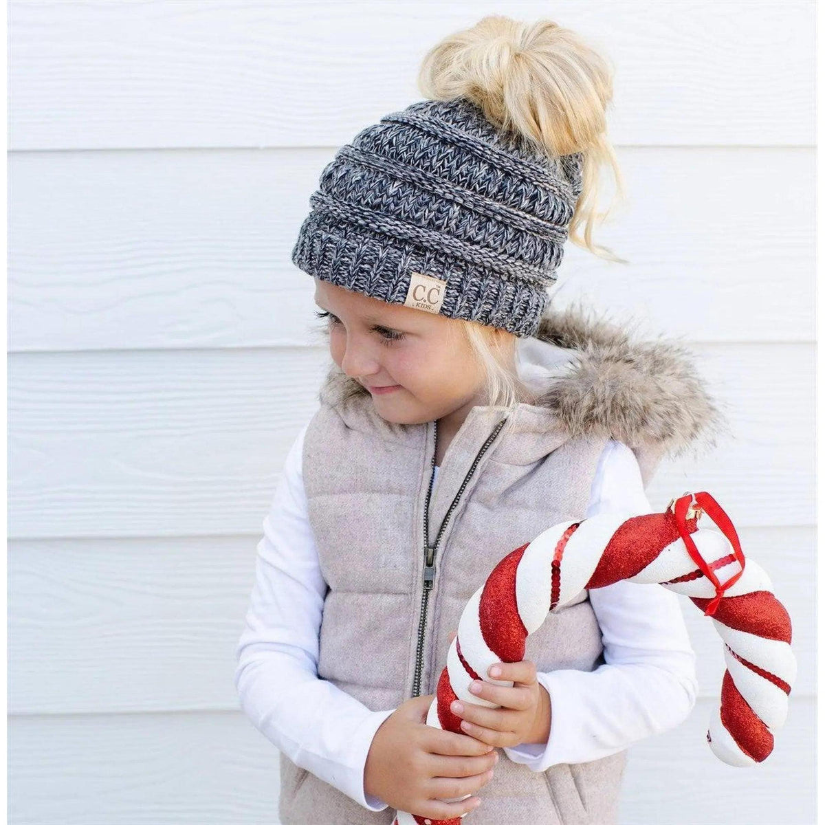 CC Kids Youth Toddler to Adult Multi - Toned Ponytail Beanie - Truly Contagious