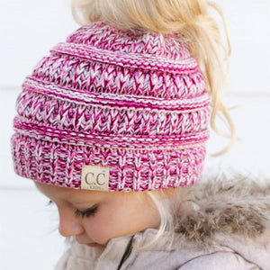 CC Kids Youth Toddler to Adult Multi - Toned Ponytail Beanie - Truly Contagious