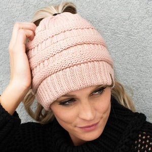 CC Messy Bun Adults and Kids Ponytail Beanies Hats - Truly Contagious