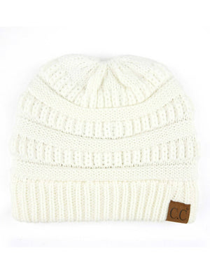 CC Messy Bun Adults and Kids Ponytail Beanies Hats - Truly Contagious