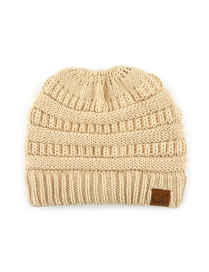 CC Messy Bun Adults and Kids Ponytail Beanies Hats - Truly Contagious
