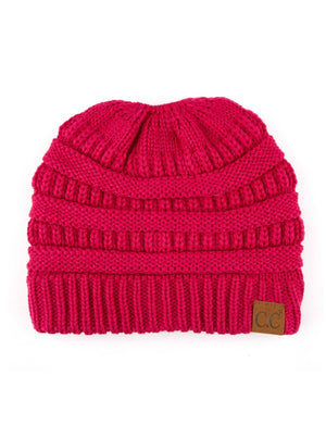 CC Messy Bun Adults and Kids Ponytail Beanies Hats - Truly Contagious