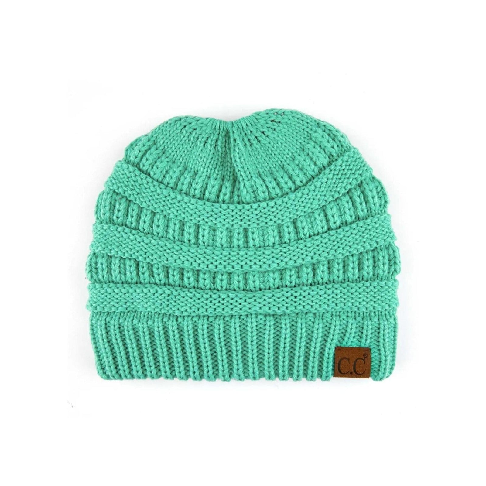 CC Messy Bun Adults and Kids Ponytail Beanies Hats - Truly Contagious