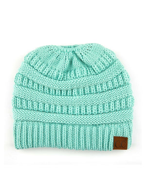 CC Messy Bun Adults and Kids Ponytail Beanies Hats - Truly Contagious