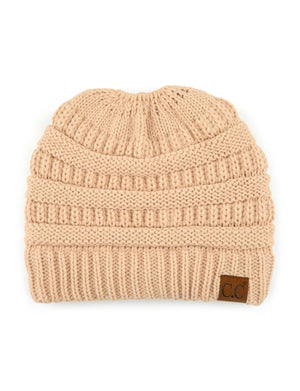 CC Messy Bun Adults and Kids Ponytail Beanies Hats - Truly Contagious