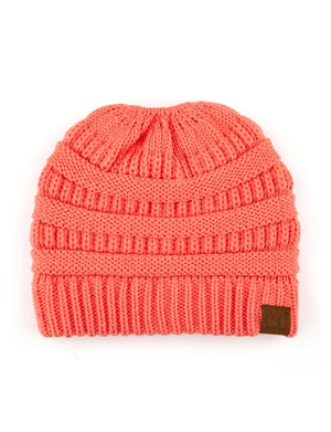 CC Messy Bun Adults and Kids Ponytail Beanies Hats - Truly Contagious