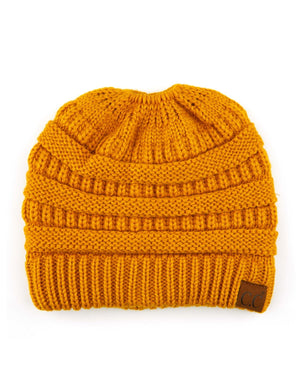 CC Messy Bun Adults and Kids Ponytail Beanies Hats - Truly Contagious