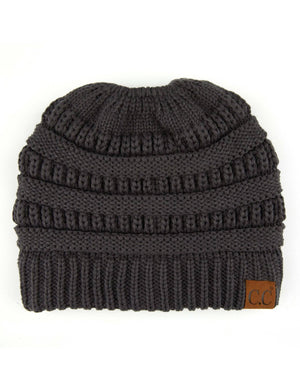CC Messy Bun Adults and Kids Ponytail Beanies Hats - Truly Contagious