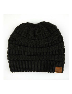 CC Messy Bun Adults and Kids Ponytail Beanies Hats - Truly Contagious
