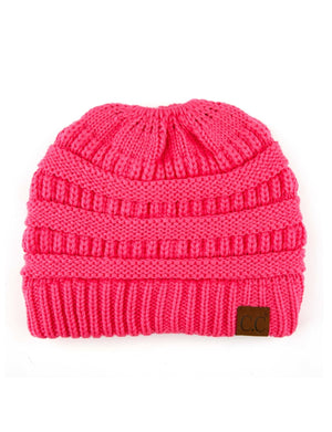 CC Messy Bun Adults and Kids Ponytail Beanies Hats - Truly Contagious