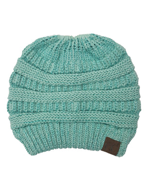 CC Messy Bun/Pony Metallic Beanie - Truly Contagious