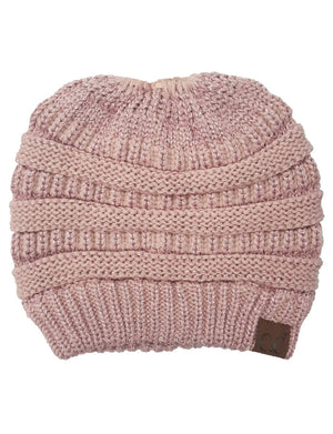 CC Messy Bun/Pony Metallic Beanie - Truly Contagious