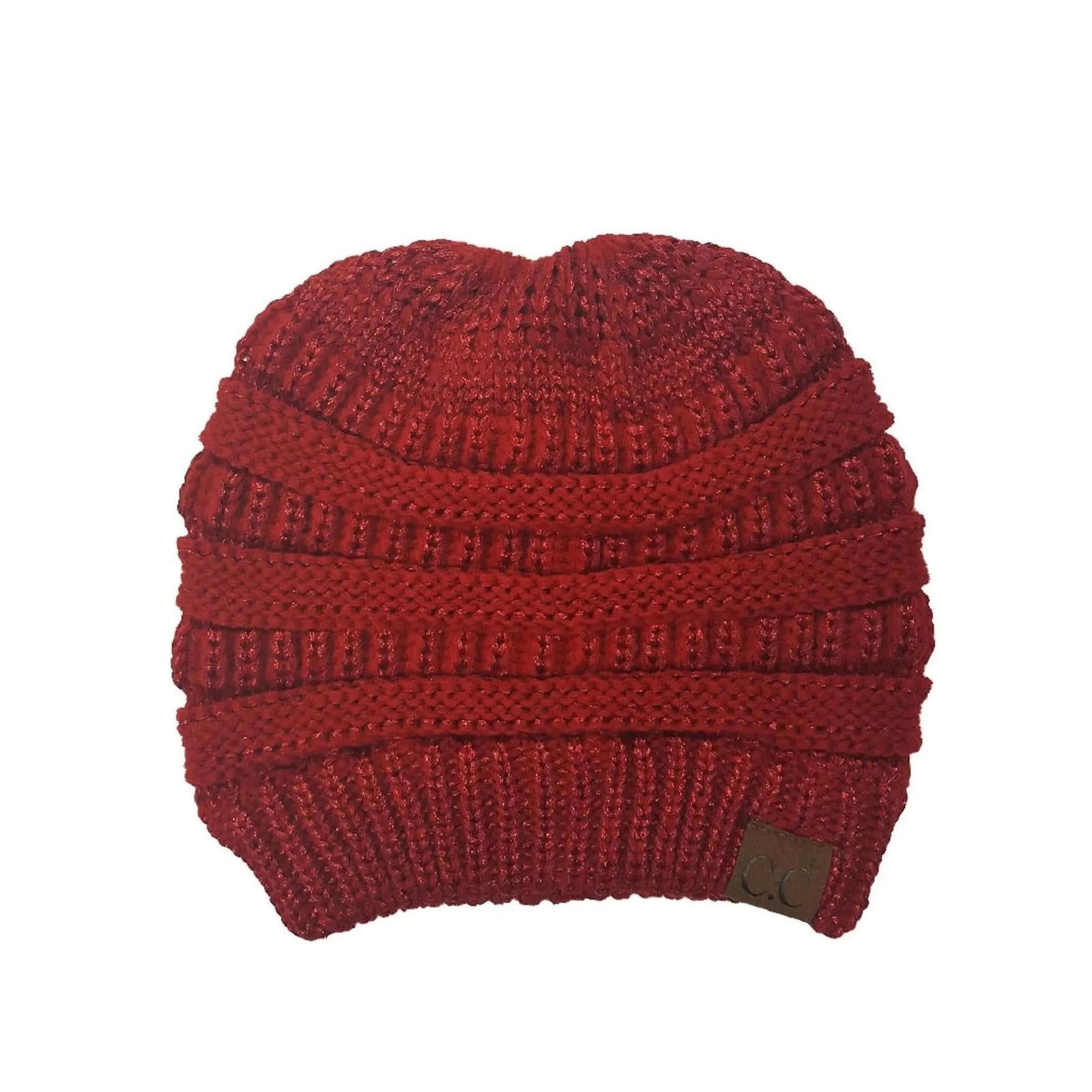 CC Messy Bun/Pony Metallic Beanie - Truly Contagious