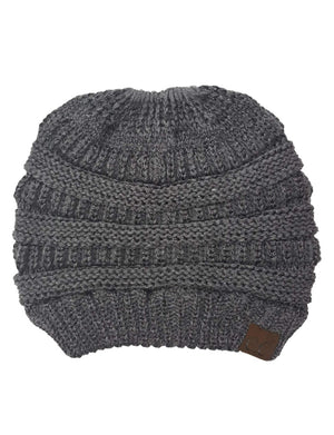 CC Messy Bun/Pony Metallic Beanie - Truly Contagious
