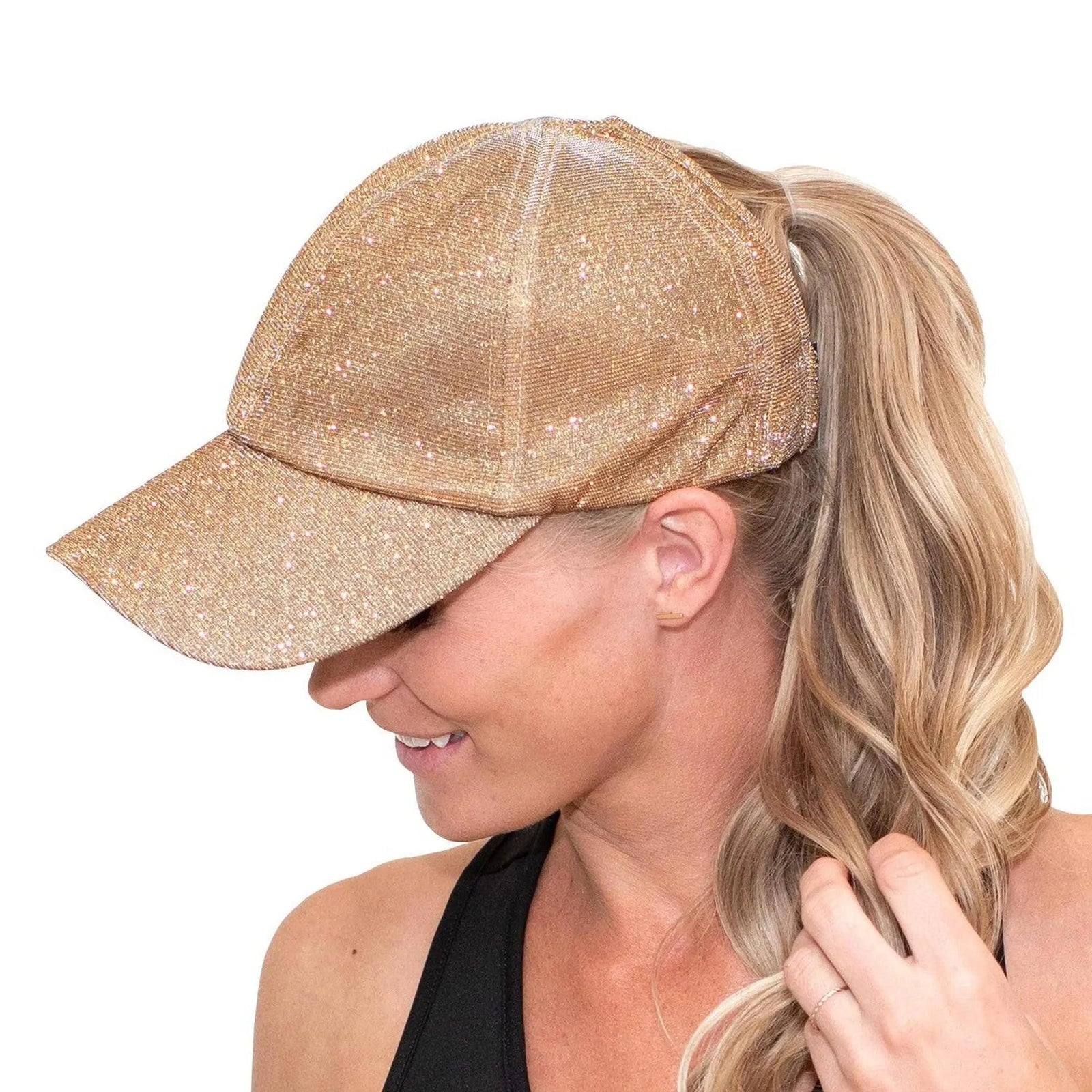 CC Metallic Women Hats Extremely Comfy Fit Ponytail Cap - Truly Contagious
