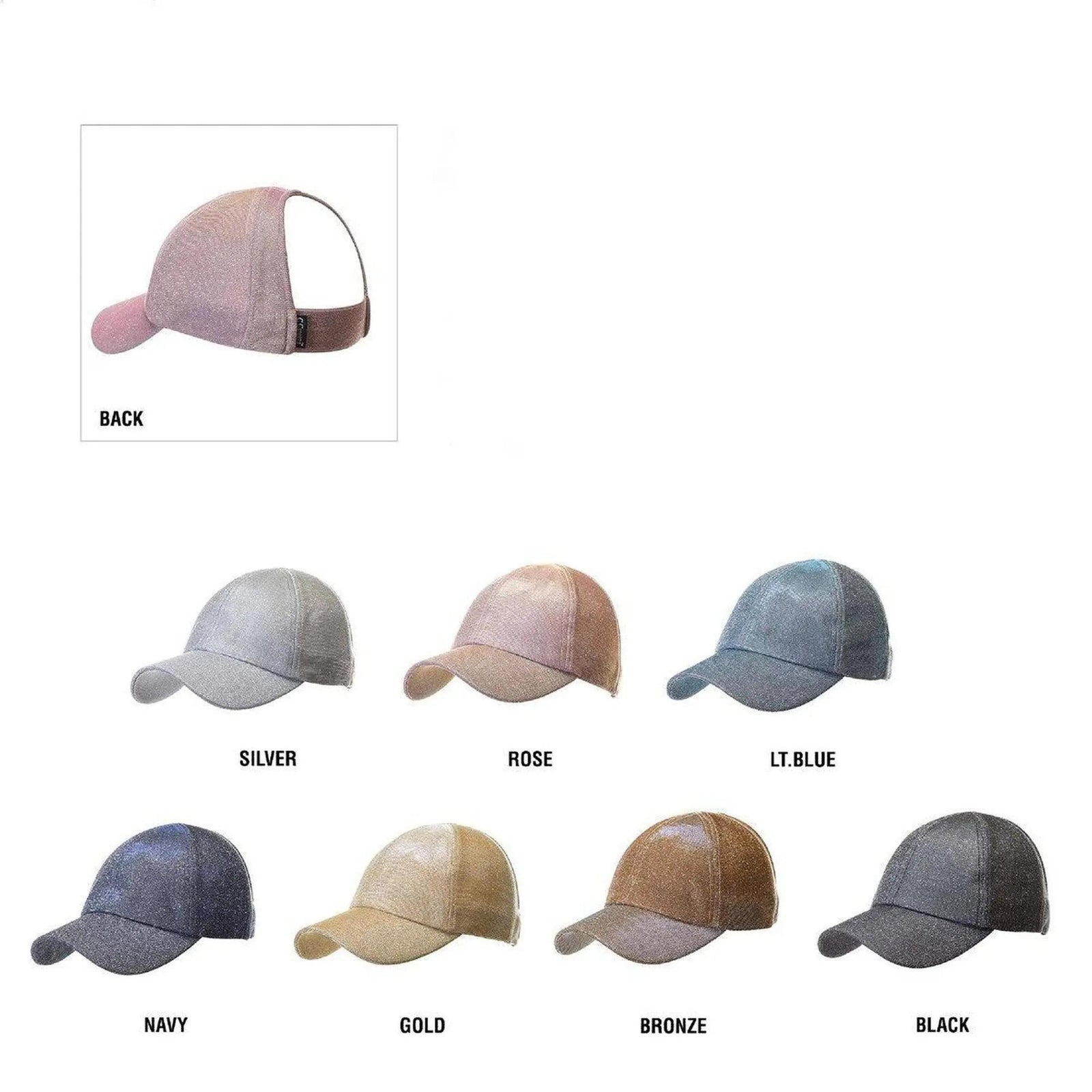 CC Metallic Women Hats Extremely Comfy Fit Ponytail Cap - Truly Contagious