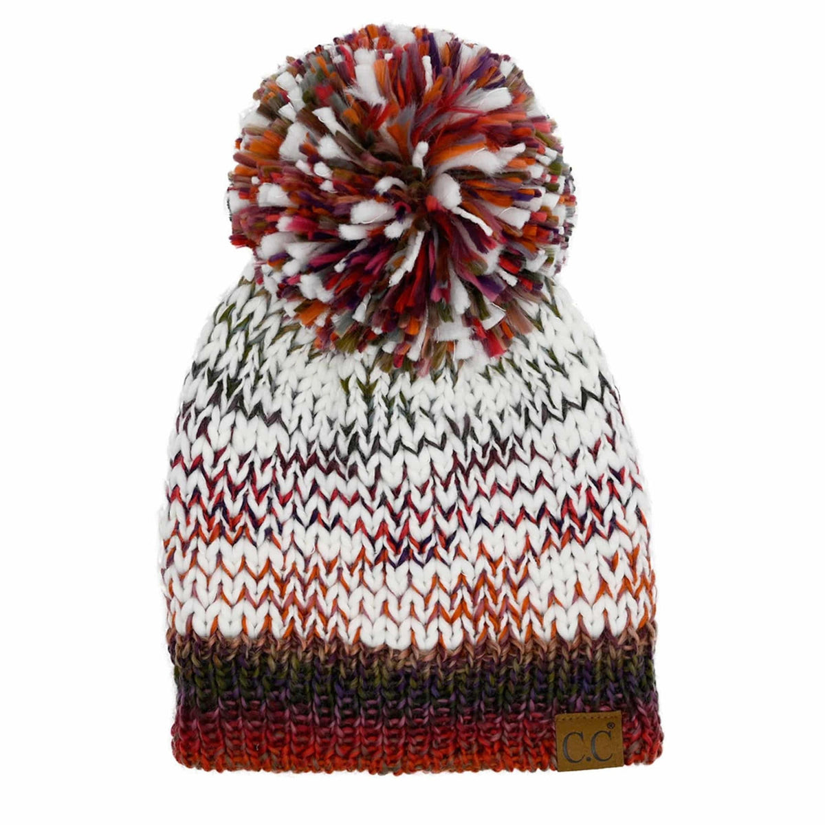 CC Multi - Color Yarn Beanie with Pom - Truly Contagious