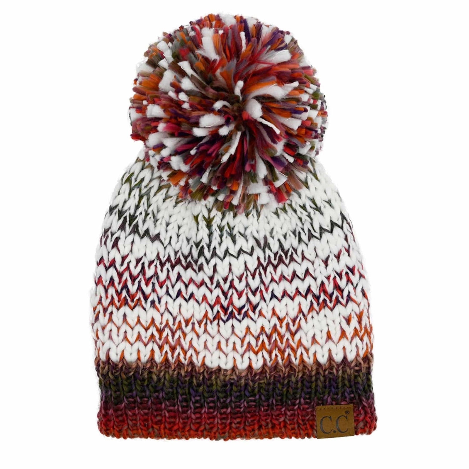CC Multi - Color Yarn Beanie with Pom - Truly Contagious