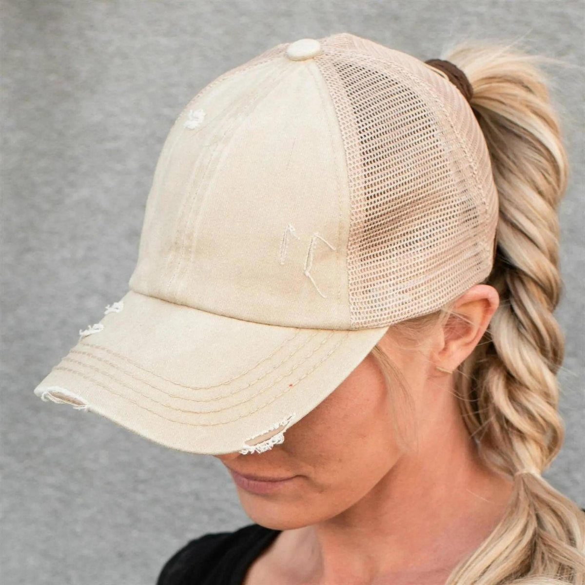 CC Multi - Level Criss Cross Women's Baseball Ponytail Cap Hat - Truly Contagious