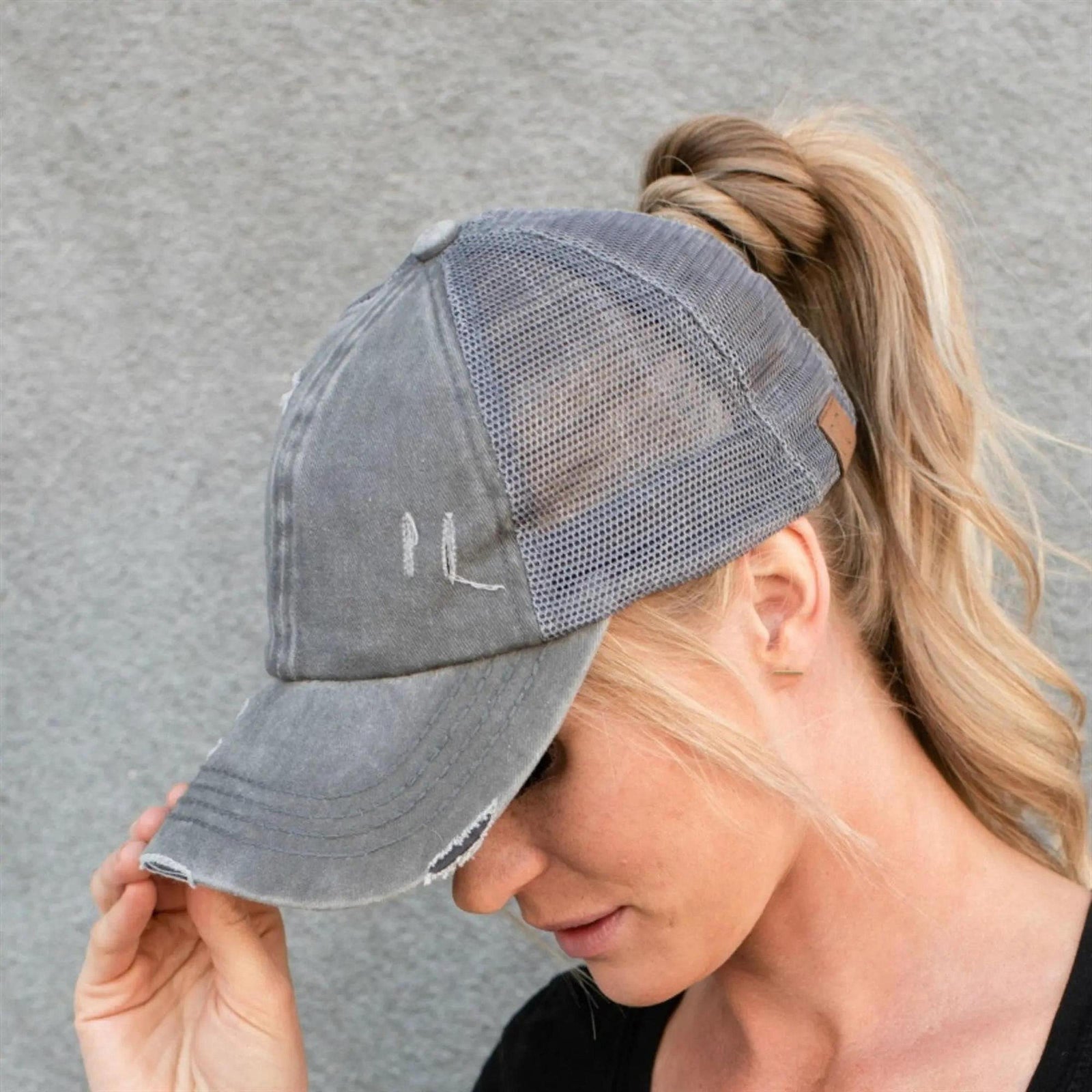 CC Multi - Level Criss Cross Women's Baseball Ponytail Cap Hat - Truly Contagious