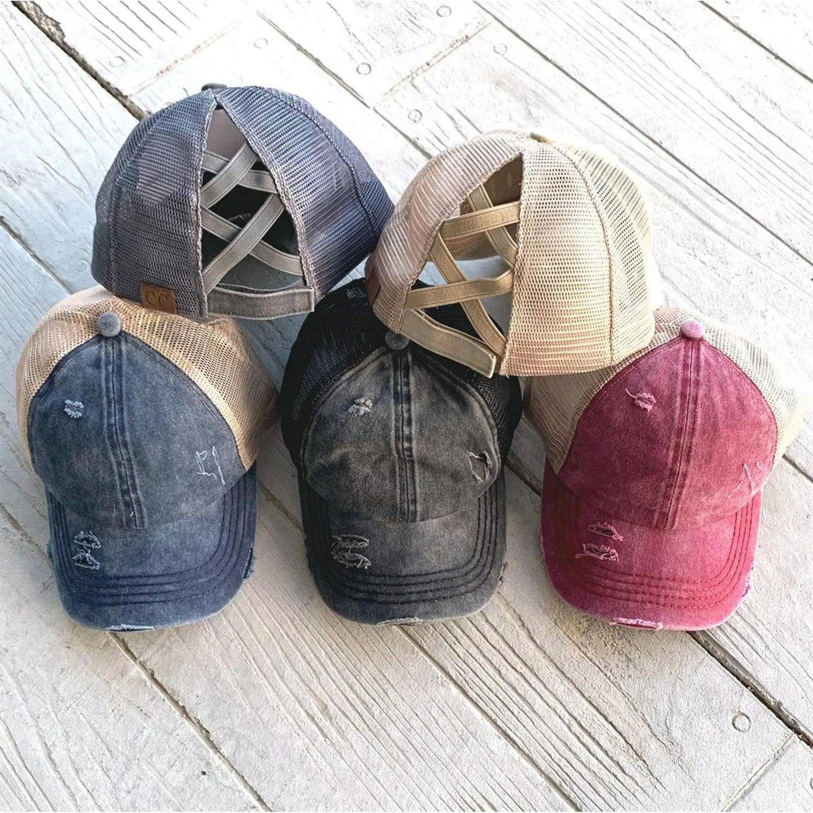 CC Multi - Level Criss Cross Women's Baseball Ponytail Cap Hat - Truly Contagious