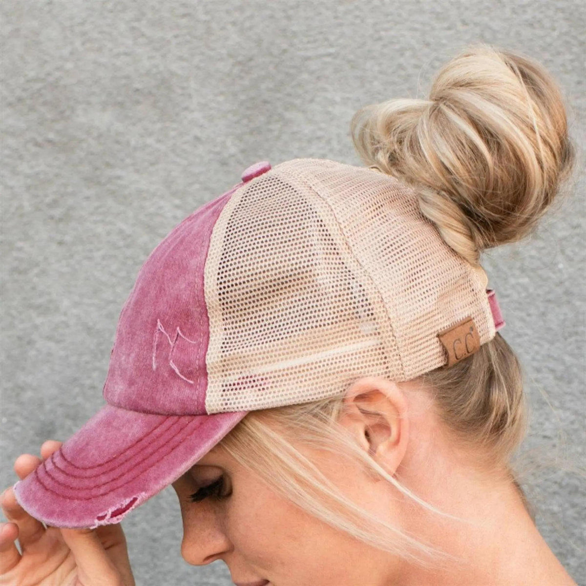 CC Multi - Level Criss Cross Women's Baseball Ponytail Cap Hat - Truly Contagious