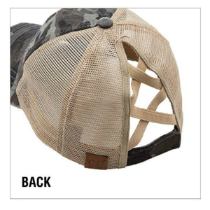 CC Multi - Level Criss Cross Women's Baseball Ponytail Cap Hat - Truly Contagious