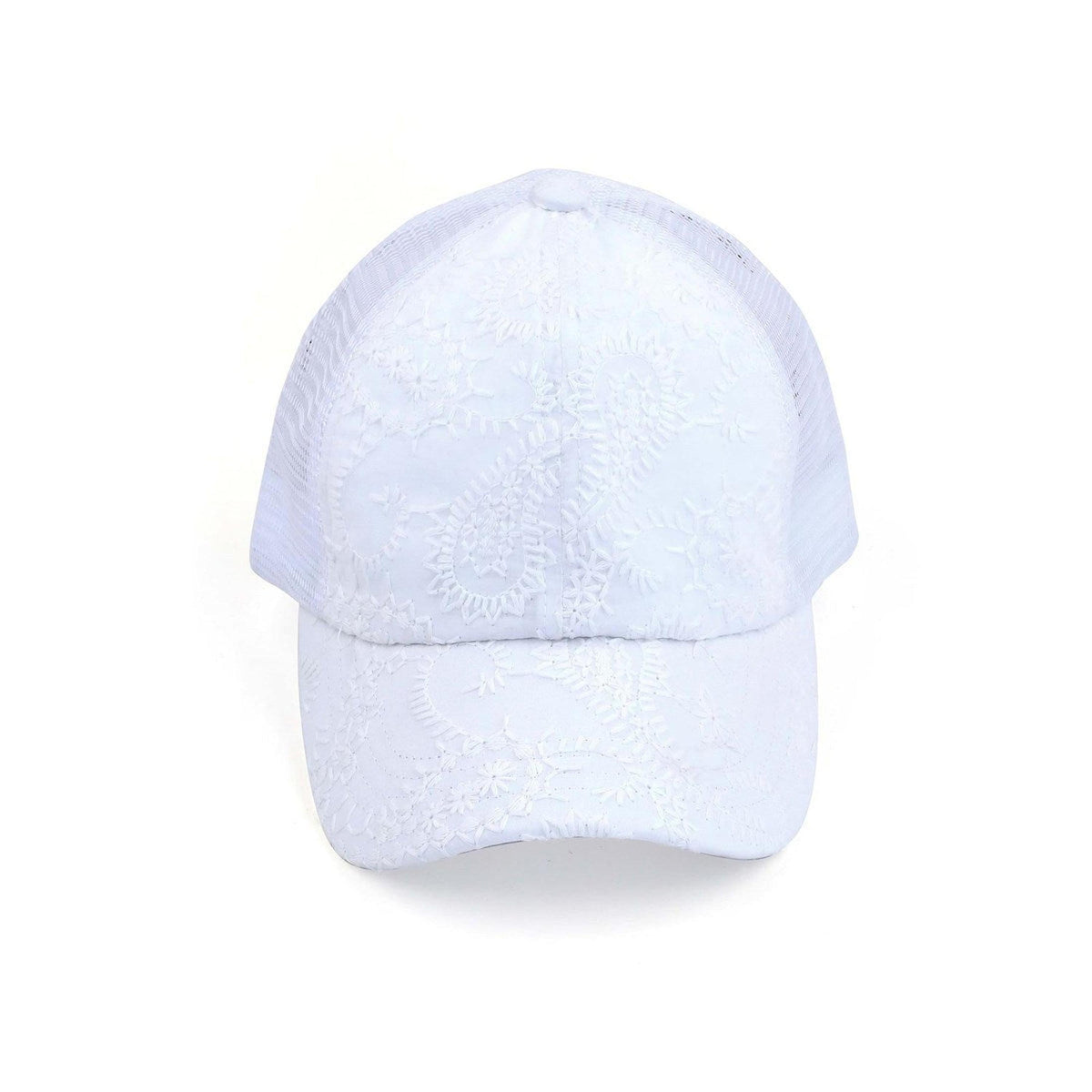 CC Paisley Embroidered Hats Criss Cross Style Women Cap for Ponytails - Truly Contagious
