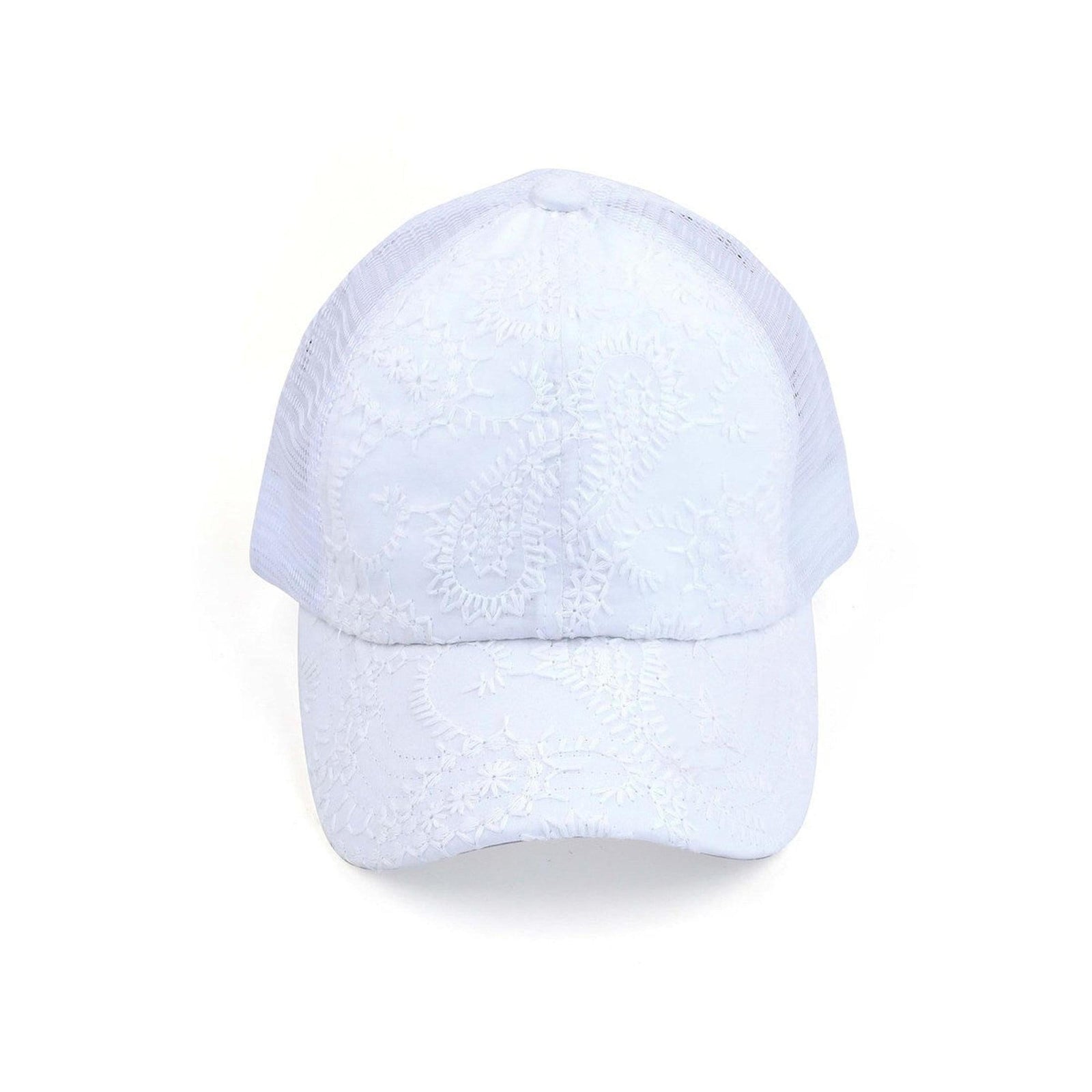 CC Paisley Embroidered Hats Criss Cross Style Women Cap for Ponytails - Truly Contagious