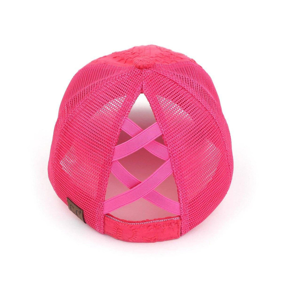 CC Paisley Embroidered Hats Criss Cross Style Women Cap for Ponytails - Truly Contagious