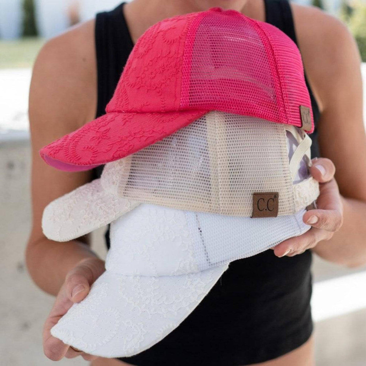 CC Paisley Embroidered Hats Criss Cross Style Women Cap for Ponytails - Truly Contagious