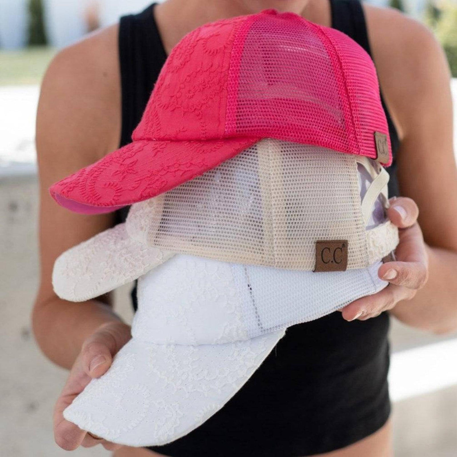 CC Paisley Embroidered Hats Criss Cross Style Women Cap for Ponytails - Truly Contagious