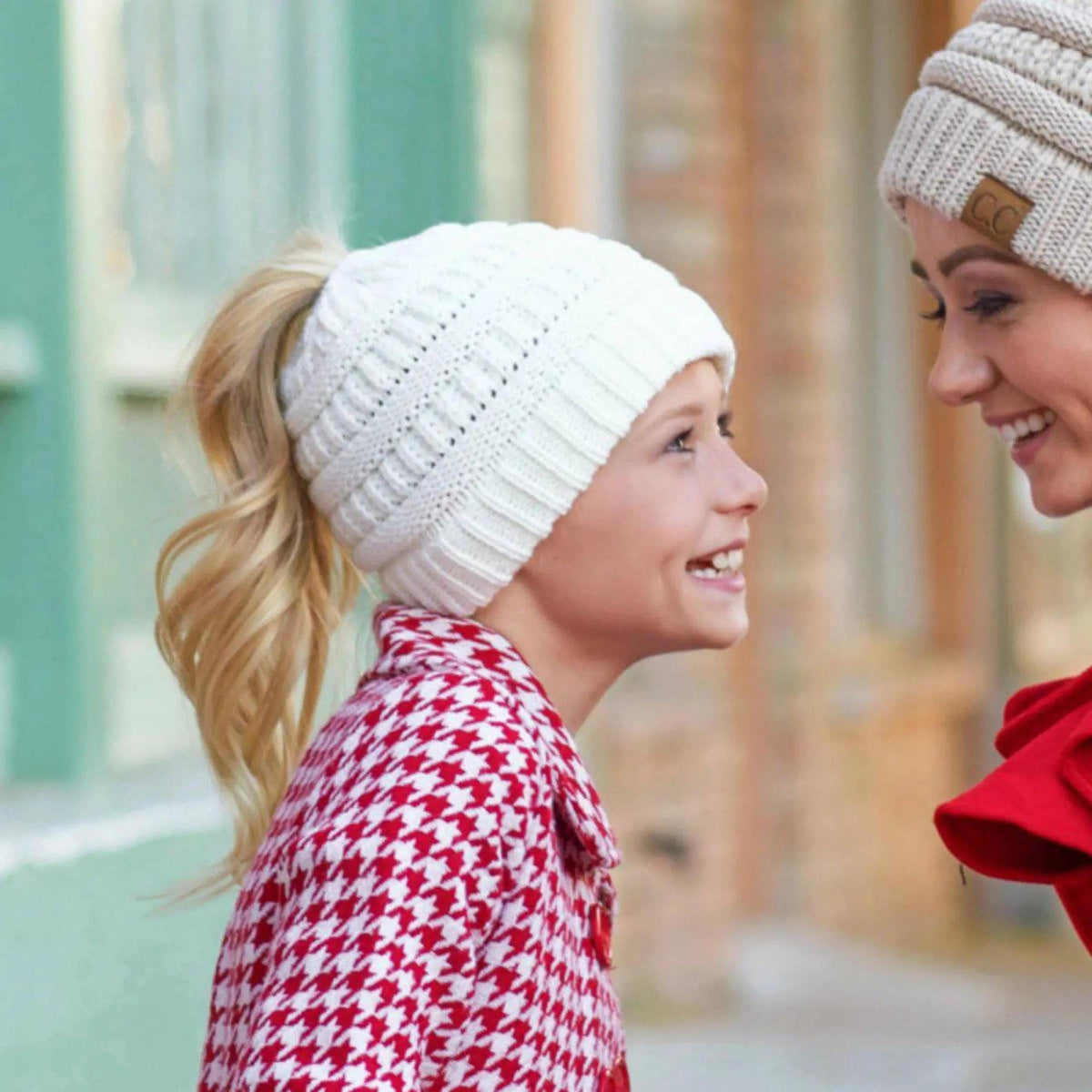 CC Ponytail Messy Bun Youth Kids to Adult Beanies Hats - Truly Contagious