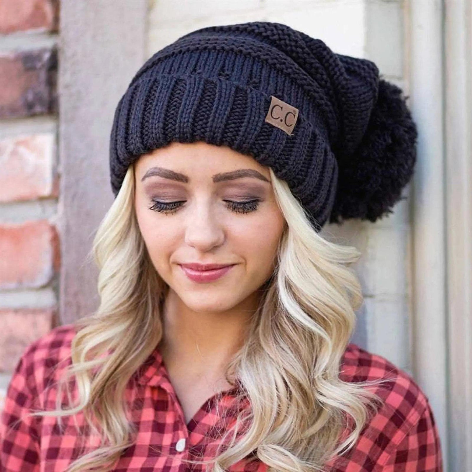 CC Slouchy Yarn Pom Beanie - Truly Contagious