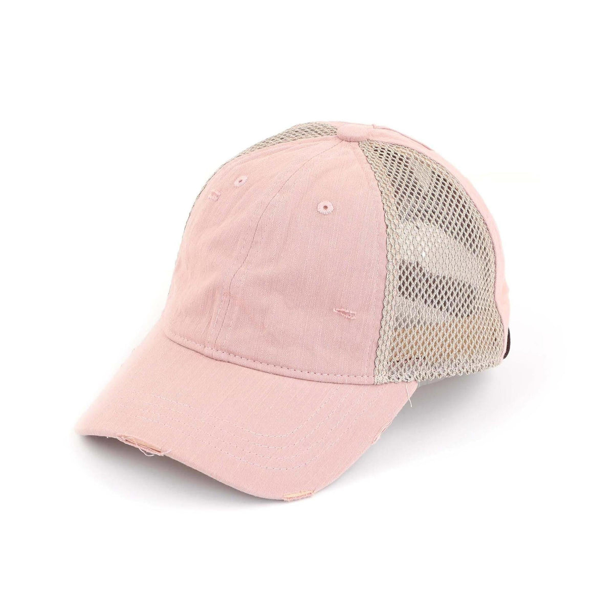 CC Solid Cotton Athleisure Messy Bun Pony Cap Women, Teens and Kids Athletic Hats - Truly Contagious