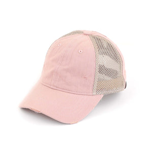 CC Solid Cotton Athleisure Messy Bun Pony Cap Women, Teens and Kids Athletic Hats - Truly Contagious