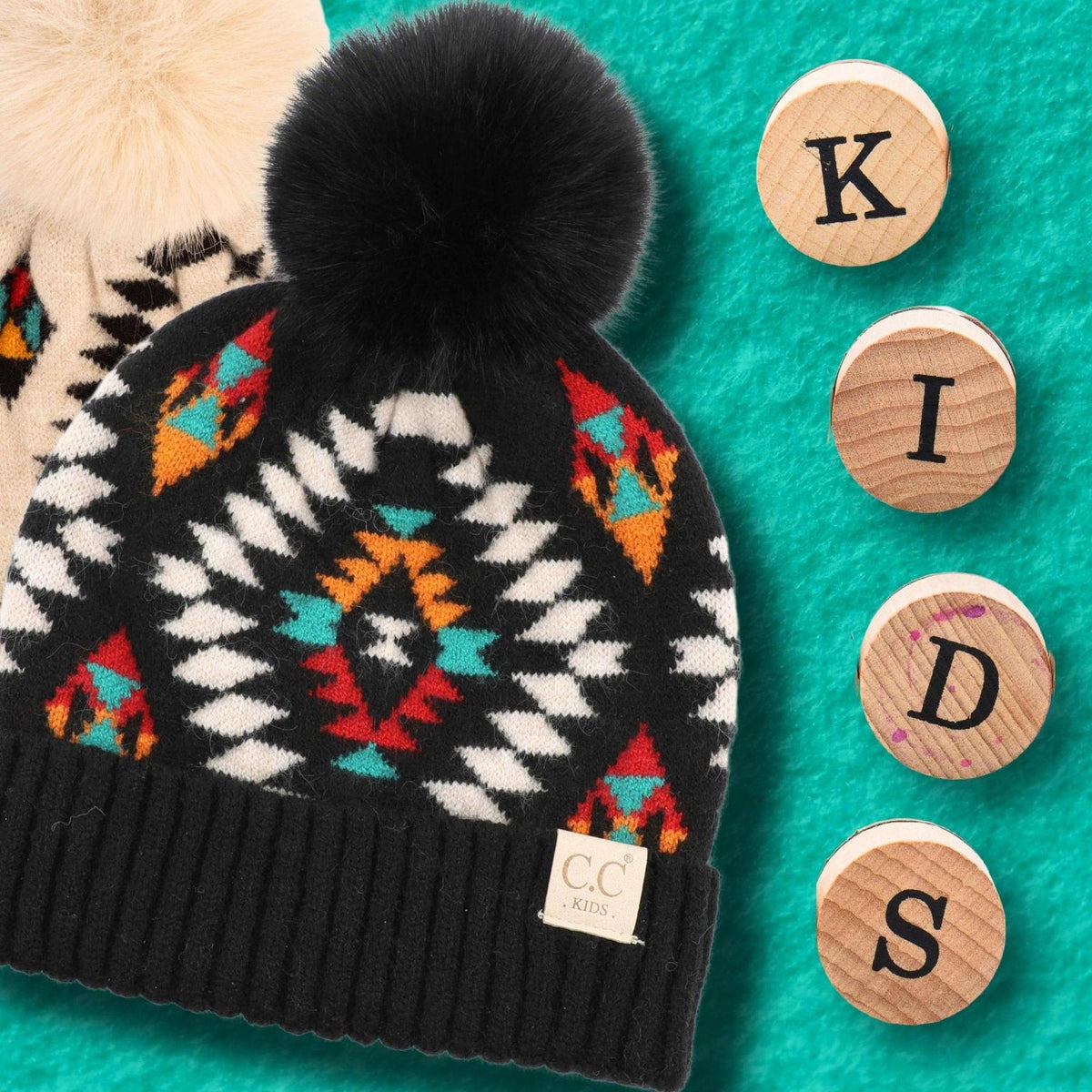 CC South Western Print Kids Beanies Hats - Truly Contagious