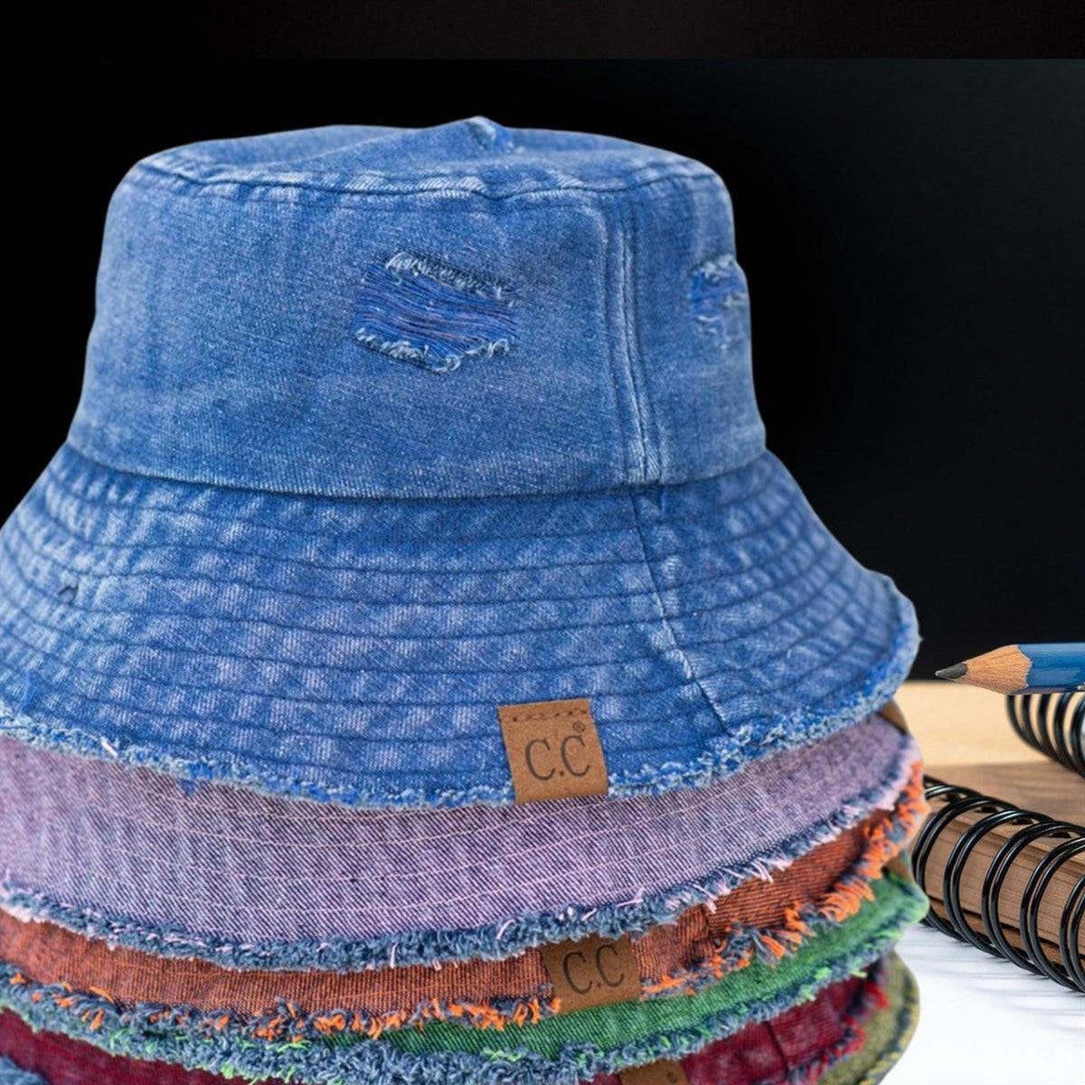 CC Stone Washed Denim Bucket - Truly Contagious
