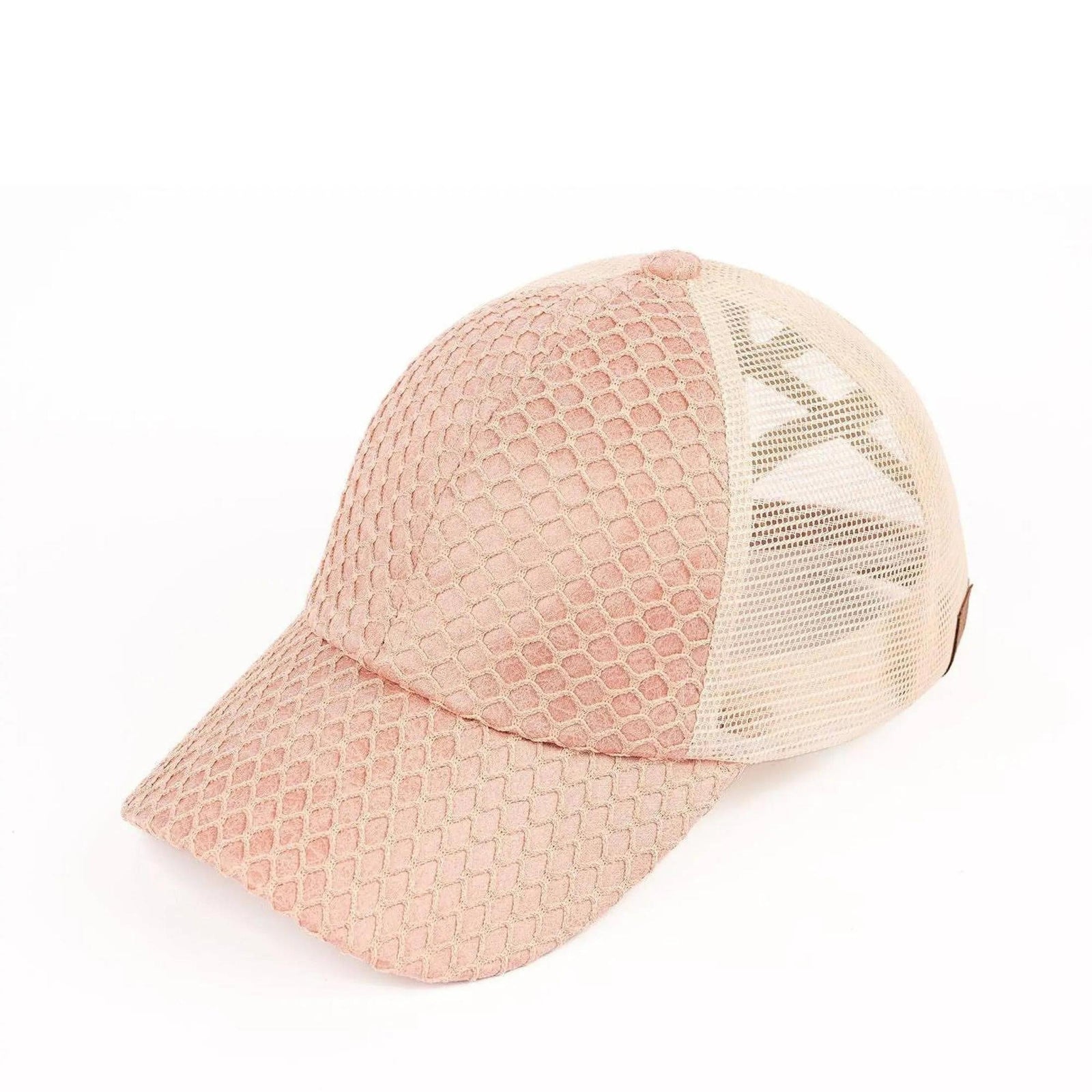 CC Textured Faux Leather Pony Hats Criss Cross Style Women Cap for Ponytails - Truly Contagious