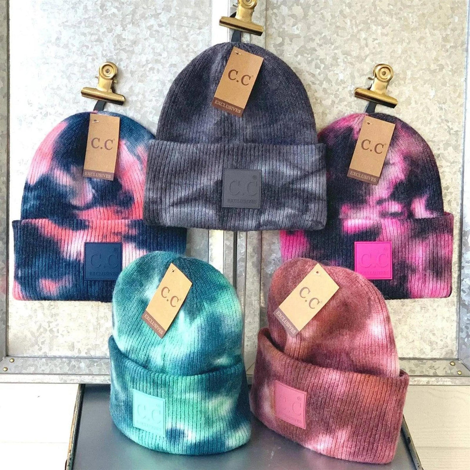 CC Tie Dye Adult Kid and Baby Winter Beanies Hats - Truly Contagious