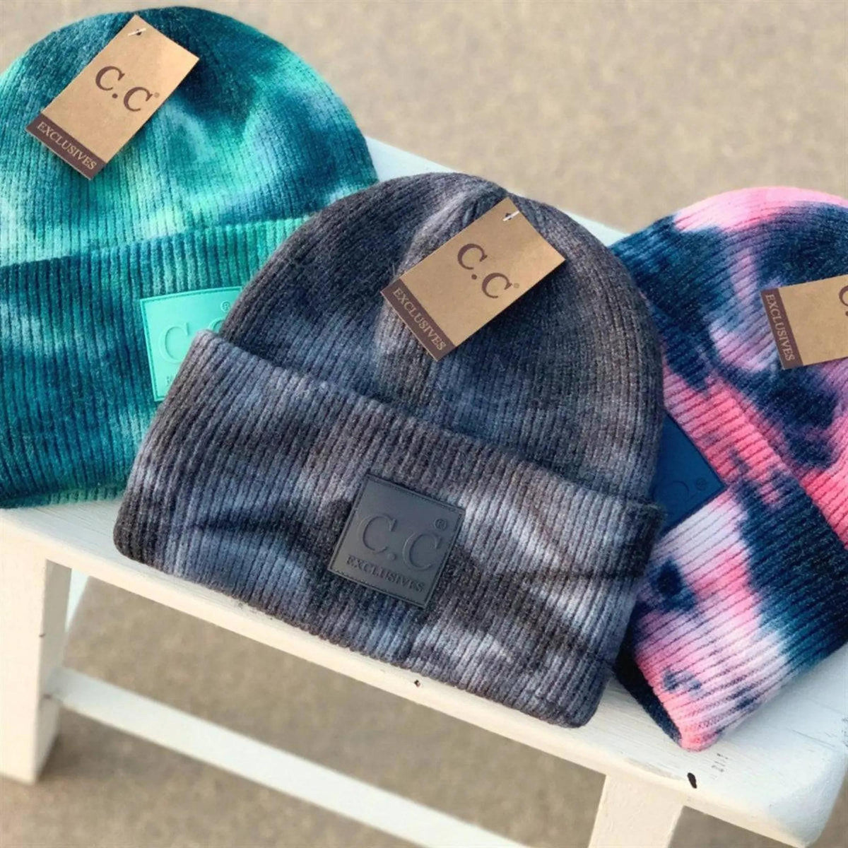 CC Tie Dye Adult Kid and Baby Winter Beanies Hats - Truly Contagious